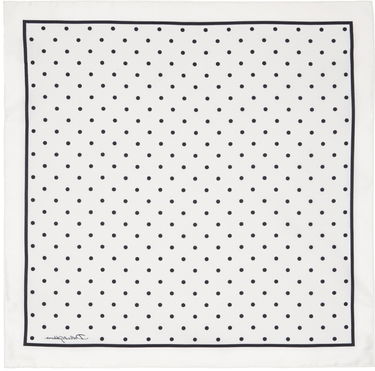 Tørklæde Dolce & Gabbana Dolce&Gabbana Silk Polka-Dot Scarf Hvid | FN093RGDCLA, 1