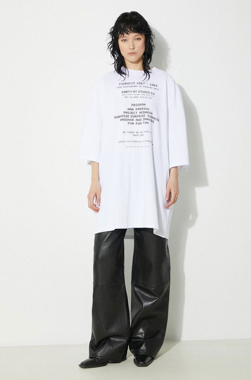 T-shirt Fiorucci Fiorucci Invitation Print T-Shirt Hvid | U01FPTSH107CJ01WH01