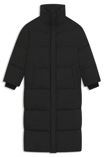 Puffer jakke BOSS Long Puffer Jacket Water-Repellent Finish Sort | 50548045, 0
