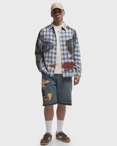 Skjorte KidSuper Patchwork Face Flannel Shirt Blå | SS25-LTP-02, 2