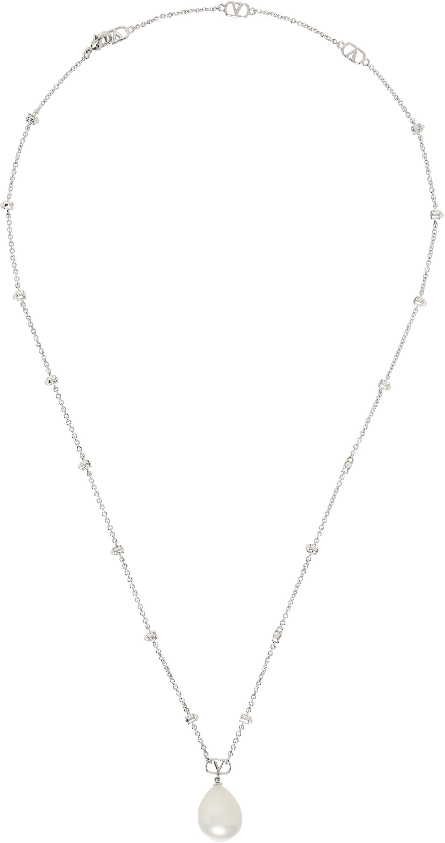 Halskæde Valentino Valentino Garavani VLogo Signature Pearl Pendant Necklace Metalisk | 6Y2J0S48LFD, 0