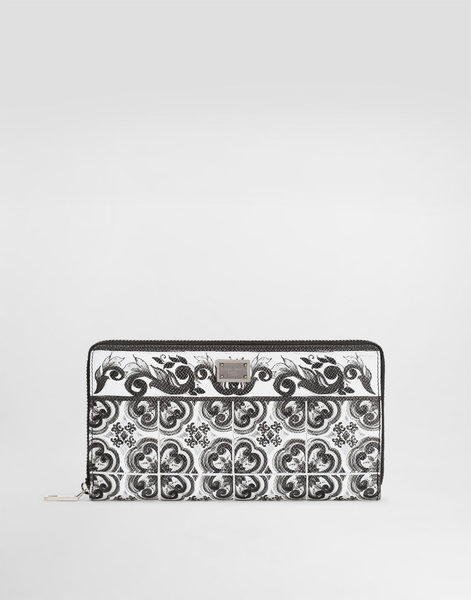 Tegnebog Dolce & Gabbana Dolce & Gabbana Majolica Print Calfskin Zip-Around Wallet Hvid | BP1672AN719IU3TN, 0