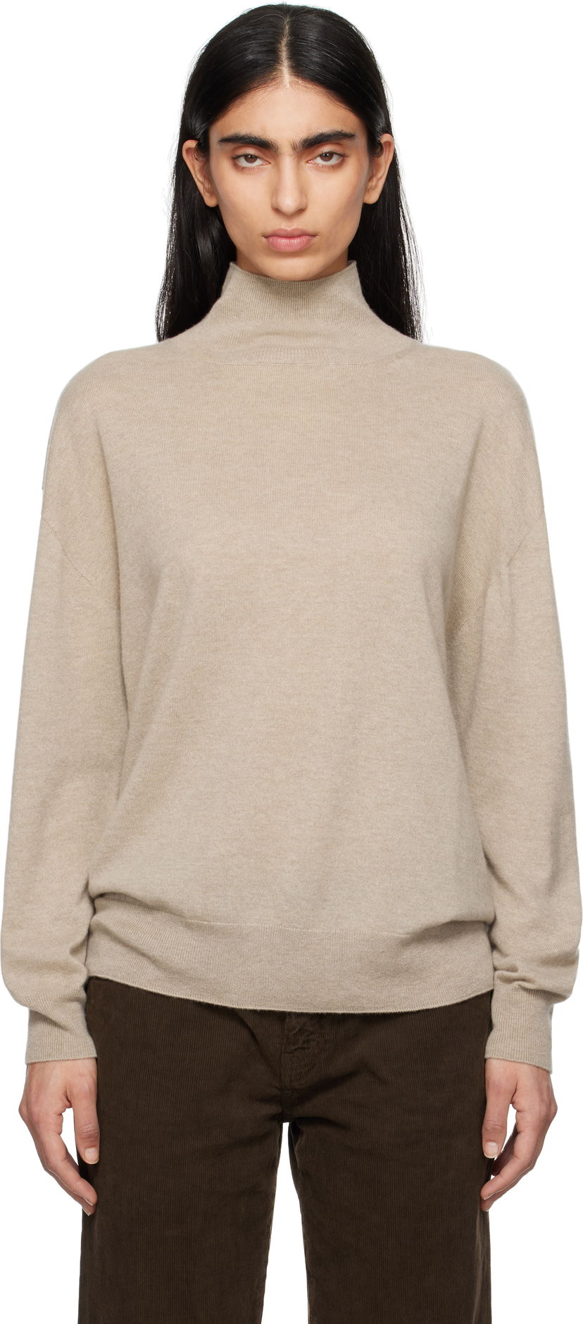 Sweater The Row The Row Jabari Turtleneck Sweater Beige | 8664-Y751