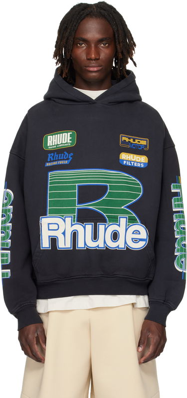 Sweatshirt Rhude Rhude Roadway Racing Hoodie Sort | RHPF25HO08012, 0