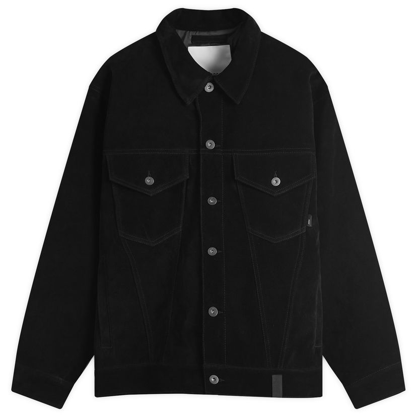 Jakke WTAPS Synthetic Suede Trucker Jacket Sort | 242CWDT-JKM01-BLK
