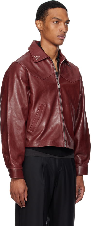 Jakke Enfants Riches Déprimés Enfants Riches Déprimés Principe de l'Amour Western Leather Jacket Bourgogne | 030-508, 1