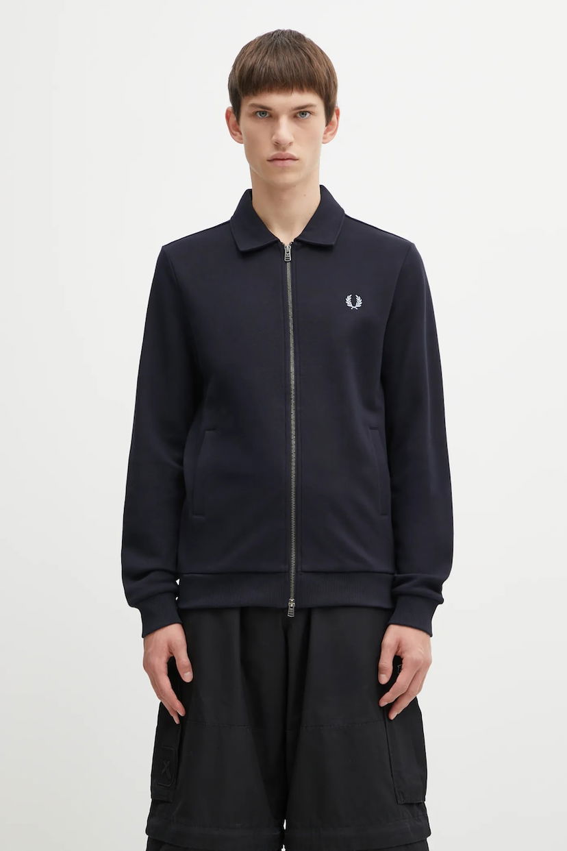 Træningsdragt Fred Perry Polo Collar Track Jacket Mørkeblå | J1328