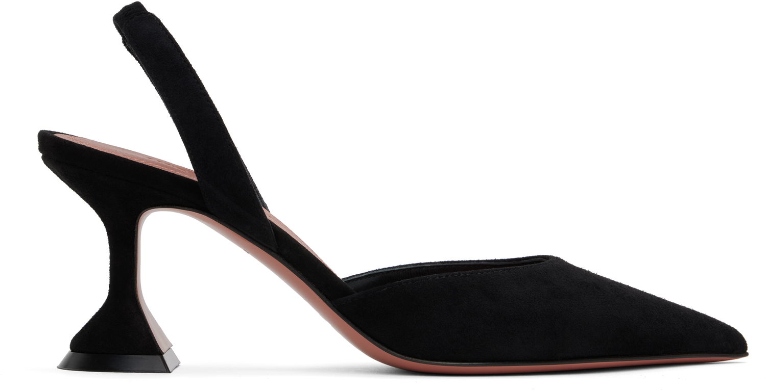 Sneakers og sko Amina Muaddi Suede Sling Heels Sort | HOLLI SLING 70 SUEDE, 0