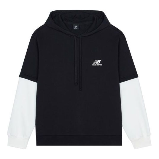 Sweatshirt New Balance Colorblock Shoulder Drop Hoodie Sort | AMT13342-BK