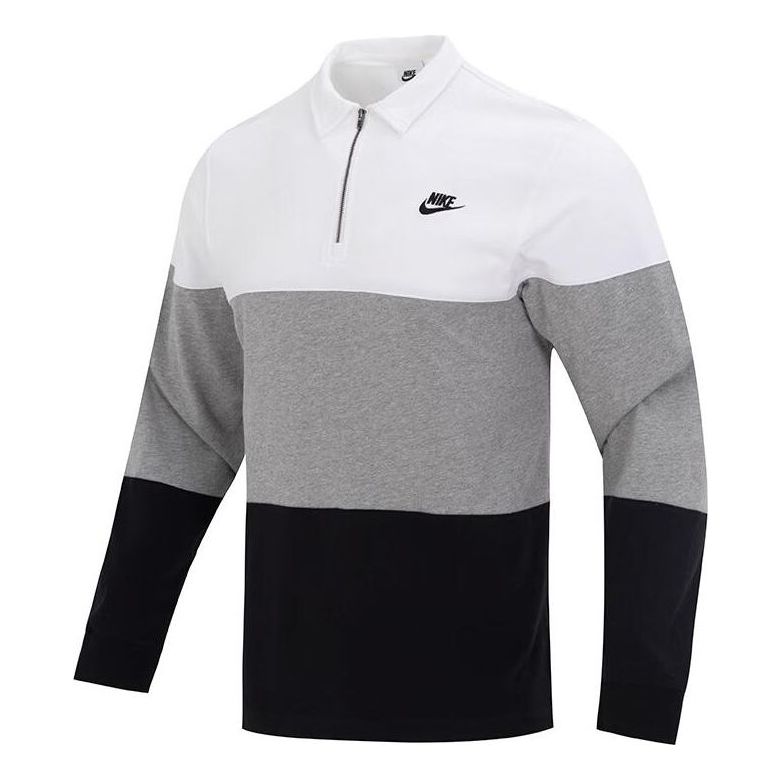 Polo skjorte Nike Club Knit CB Long-Sleeve Top Sort | FB7798-100