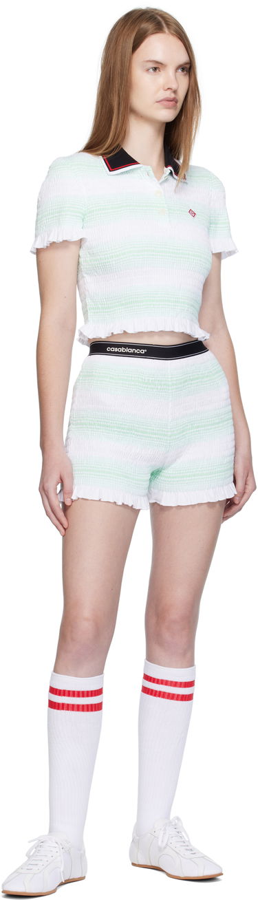 Polo skjorte Casablanca Casablanca Shirred Polo Grøn | WPF25-JTP-215-01, 3