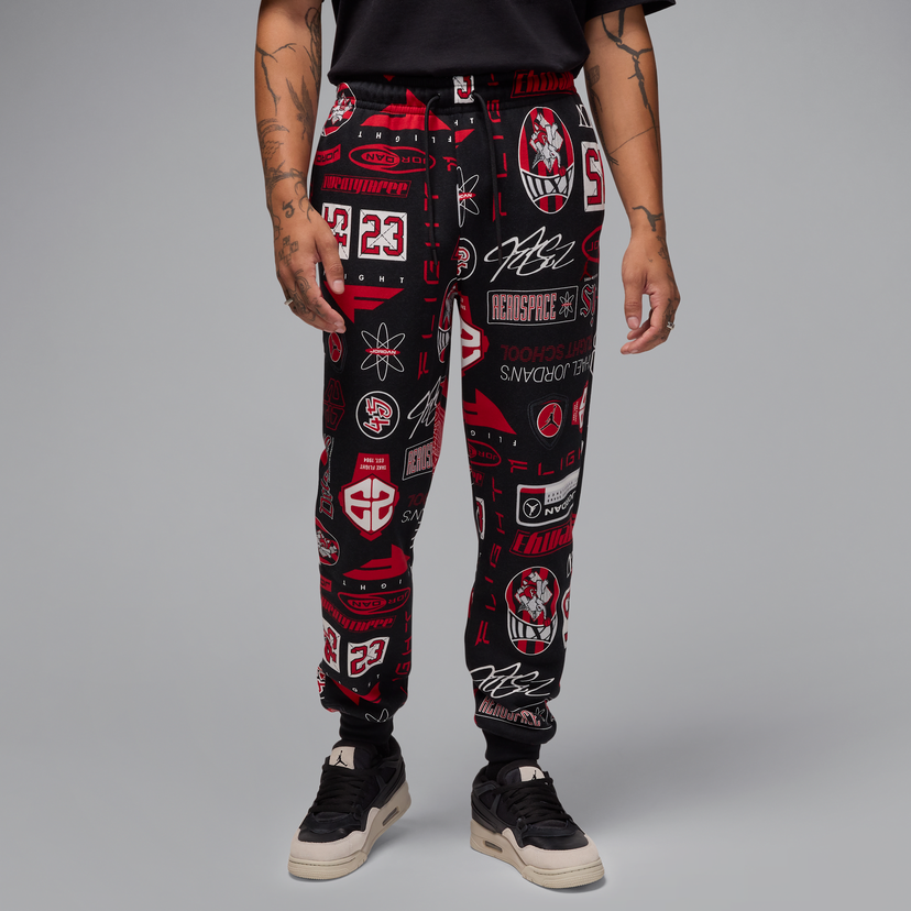 Joggingbukser Jordan Jordan Essentials Fleece Printed Pants Sort | HM7257-010