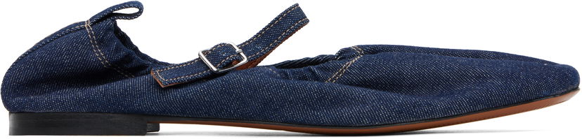 Tøj MAISON KITSUNÉ Maison Kitsuné Denim Ballerina Flats Blå | NW04302WW0081
