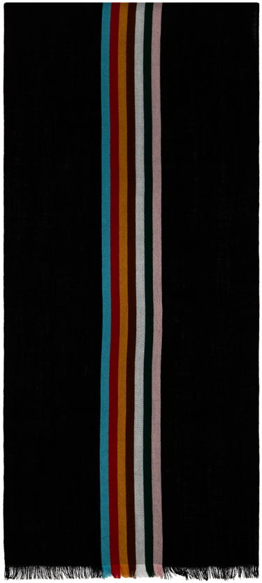 Tørklæde Paul Smith Paul Smith Central Stripe Scarf Sort | M1A-150C-J324-79-0, 0