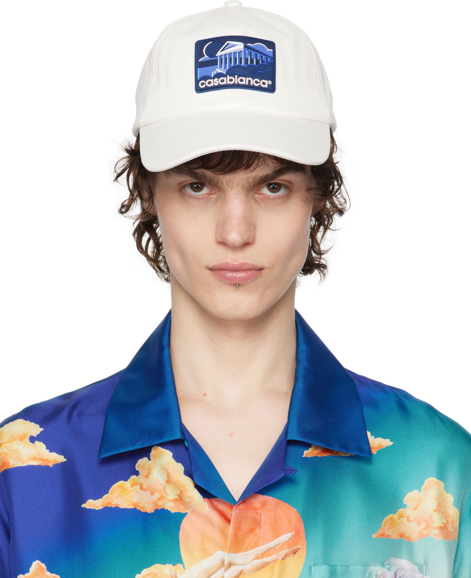 Kasket Casablanca Casablanca Greek Temple Baseball Cap Hvid | APS25-HAT-002-04, 0