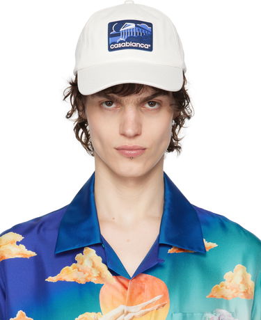 Kasket Casablanca Casablanca Greek Temple Baseball Cap Hvid | APS25-HAT-002-04, 0
