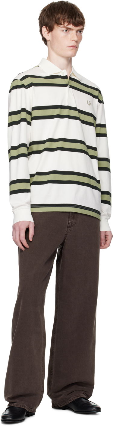 Polo skjorte Fred Perry Fred Perry Striped Jersey Polo Hvid | M9849, 3