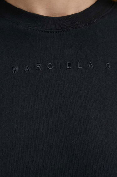 T-shirt Maison Margiela MM6 Maison Margiela Black Embroidered Logo T-Shirt Sort | S52GC0247.S24312, 4