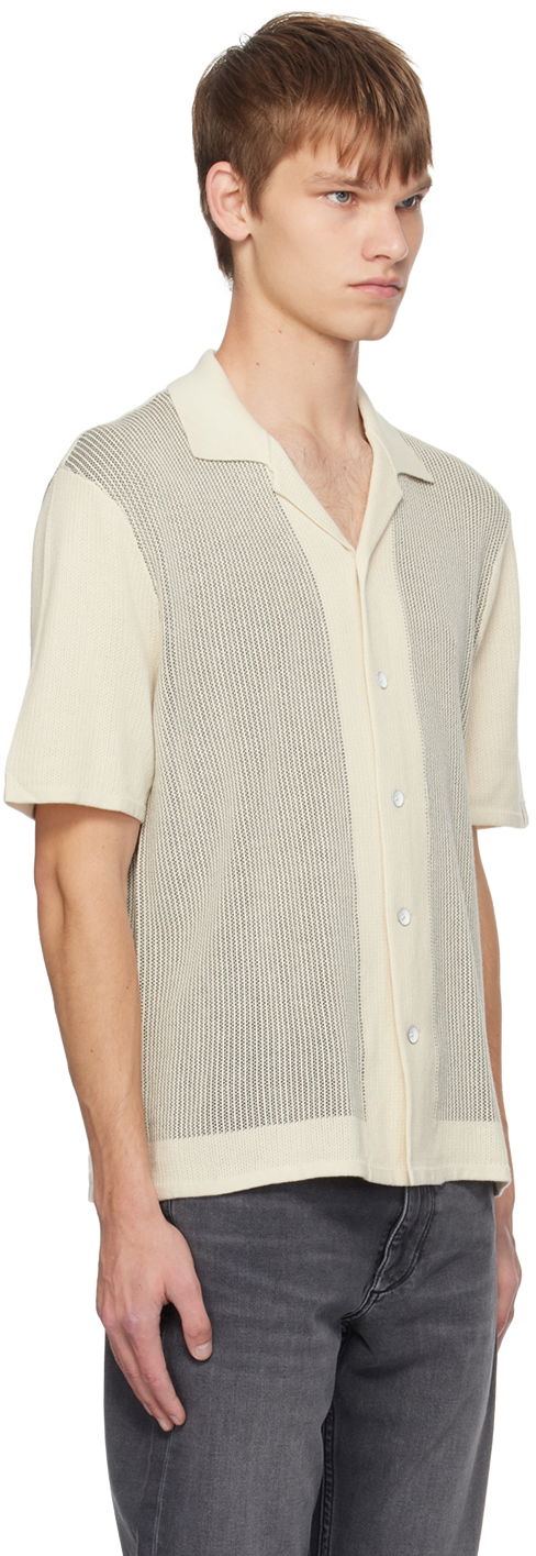 Skjorte rag & bone Harvey Striped Knitted Shirt Hvid | MBS22S013KI13, 1