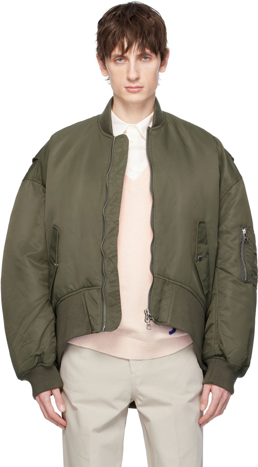 Bomberjakke JW Anderson JW Anderson Oversized Bomber Jacket with Curved Hem Grøn | JK0357-PG1696