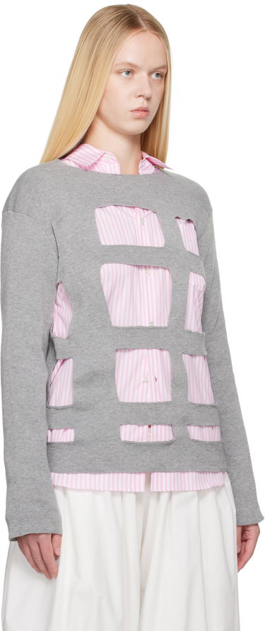 Sweater Comme des Garçons Comme des Garçons Shirt Geometric Cutouts Sweater Grå | FO-N002-S25, 1