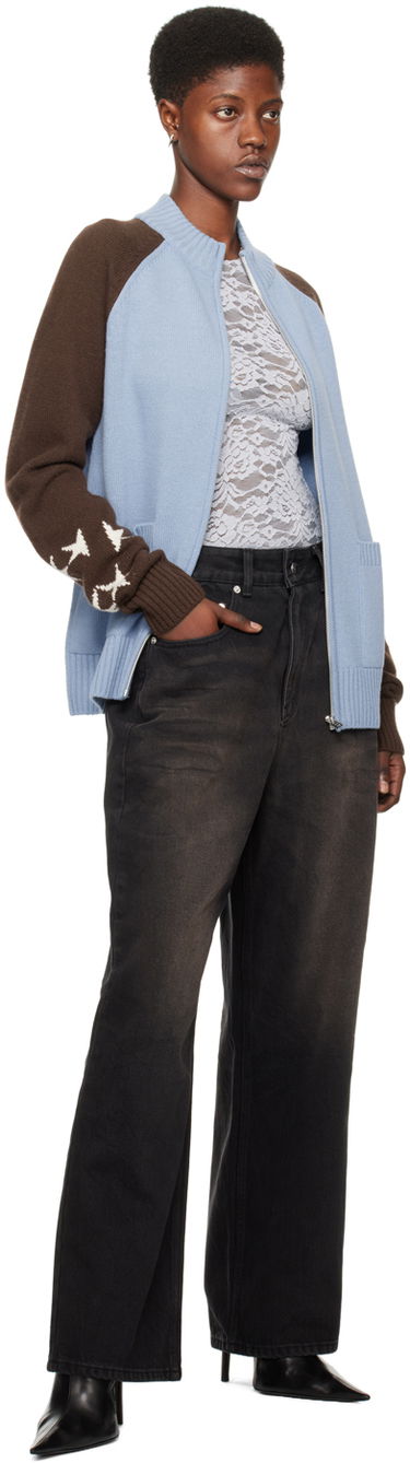 Sweater We11done We11done Zip Cardigan Blå | WD-KJ0-24-620-U-SK, 3