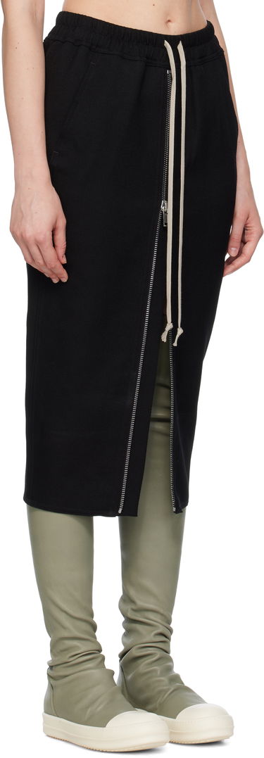 Nederdel Rick Owens Rick Owens Zipped Short Pillar Midi Skirt Sort | RP02E4375 WD, 1