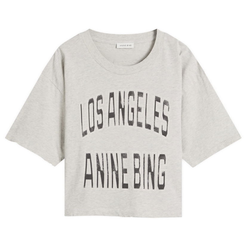Crop top Anine Bing Anine Bing Johnny Cropped T-Shirt, Size Large Grå | A-08-11449-GRY1