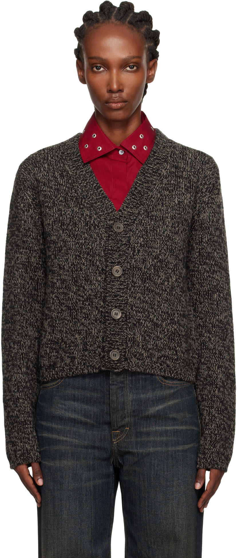 Sweater OUR LEGACY Our Legacy Academy Knit Cardigan Grå | W4253AB