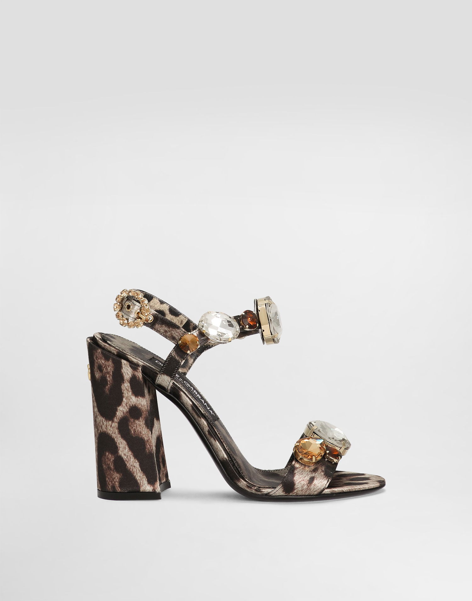 Sneakers og sko Dolce & Gabbana Satin Sandals With Gemstone Embellishment Brun | CR1802A9T45HY13M, 0