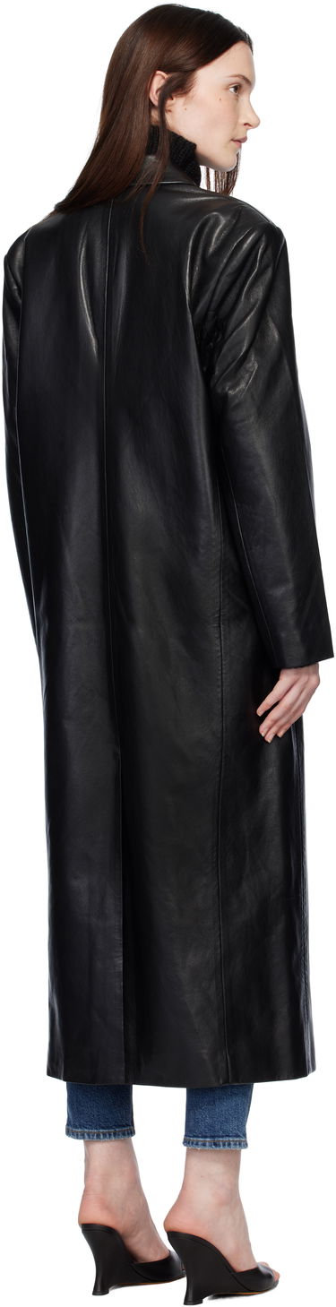 Frakker Anine Bing Quinn Oversized Faux Leather Trench Sort | A-01-10220-000, 2