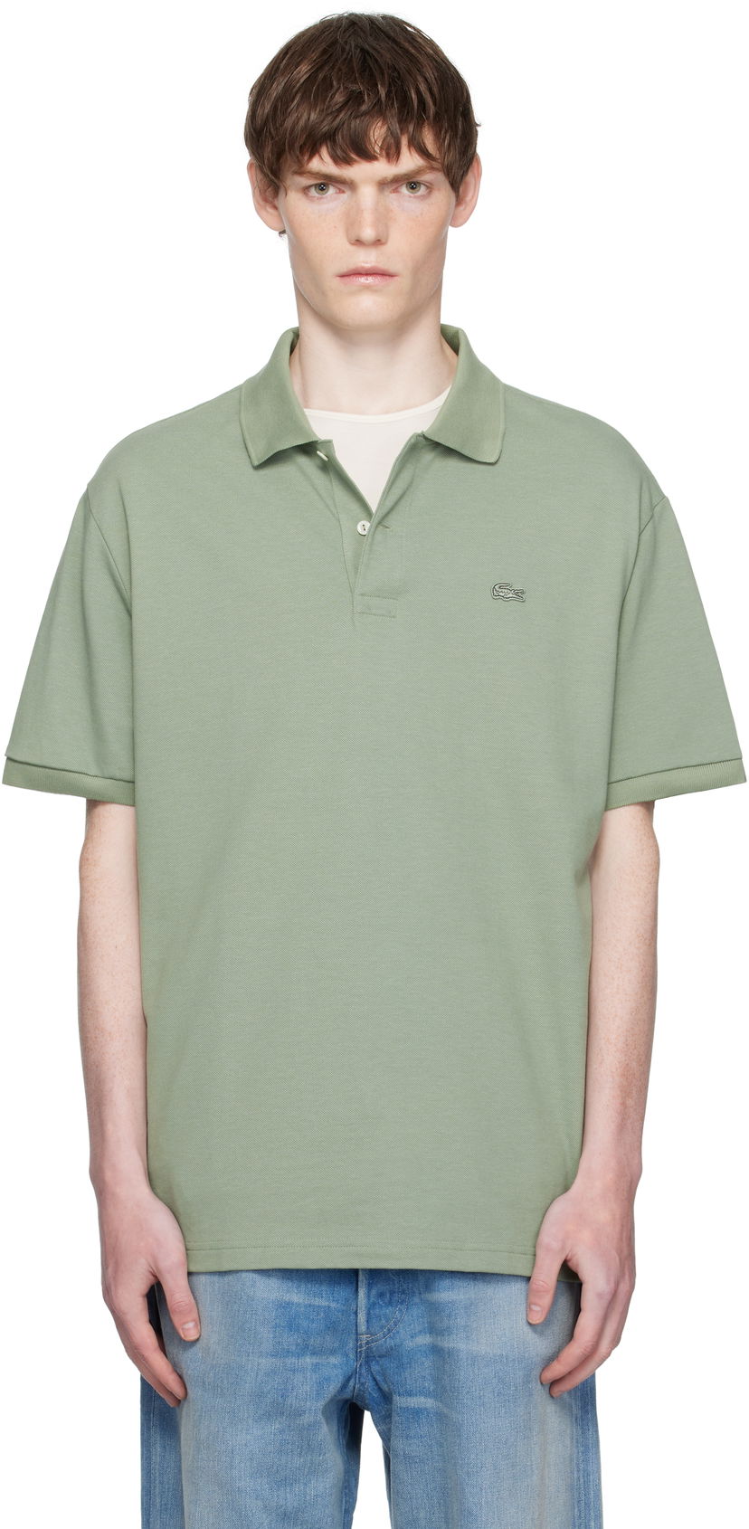 Polo skjorte Lacoste Loose Fit Heavy Piqué Polo Grøn | PH7757_S86