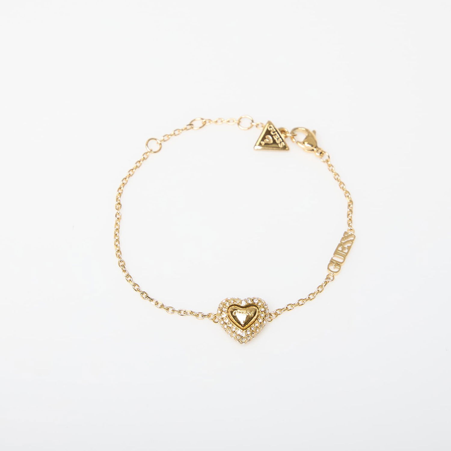 Armbånd GUESS Beloved Pave Heart Bracelet Gul | JUBB05022JW-GOLD, 0