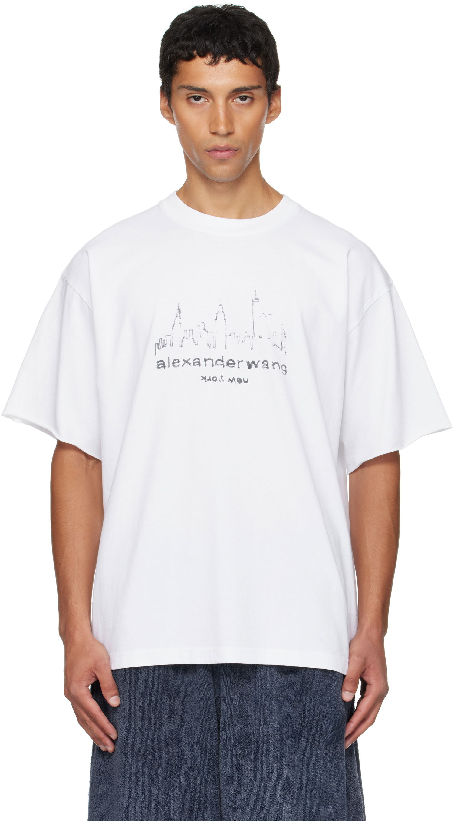 T-shirt Alexander Wang Alexander Wang Graphic Short Sleeve T-Shirt Hvid | UCC3251842, 0