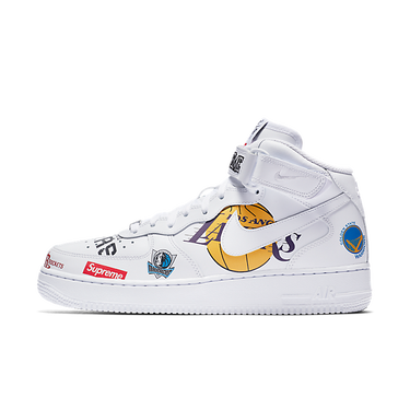 Sneakers og sko Nike Supreme x NBA x Air Force 1 Mid 07 Hvid | AQ8017-100, 1