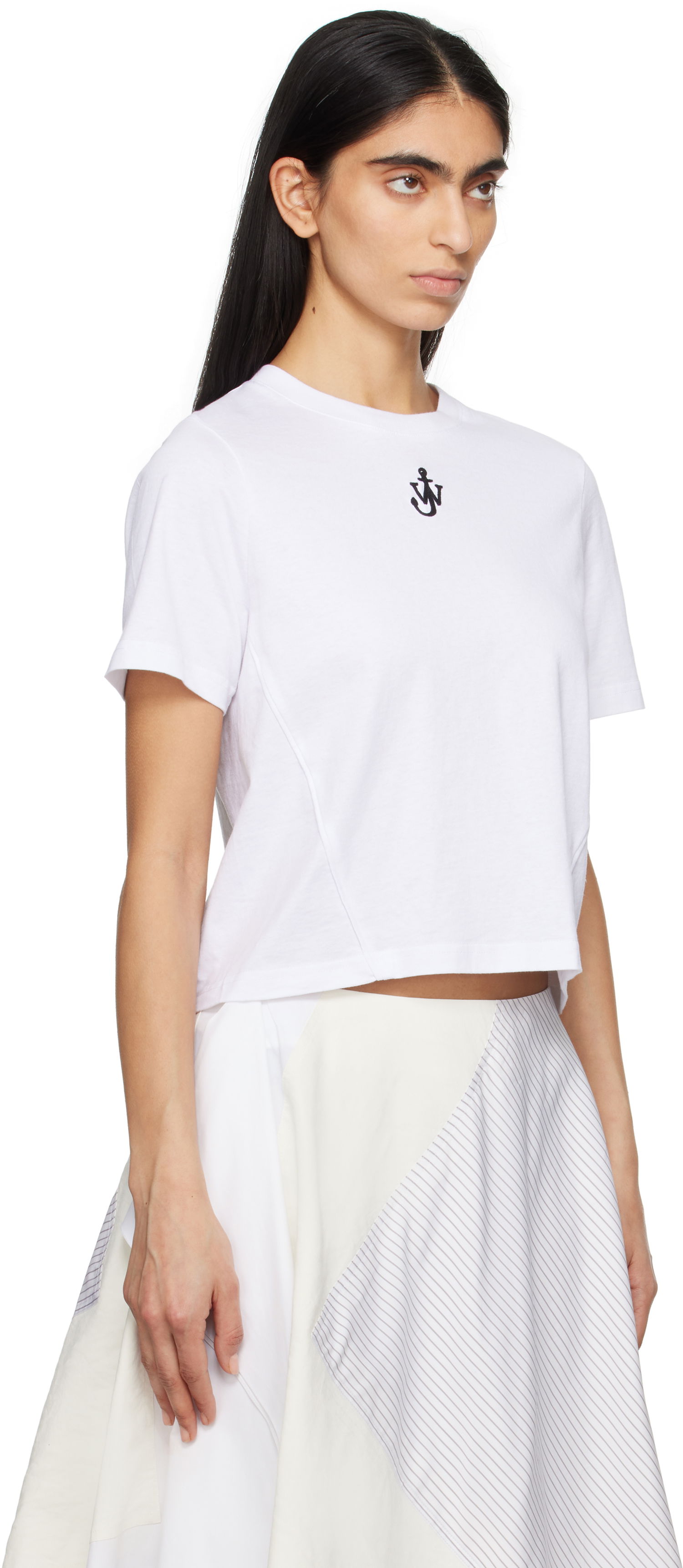 Crop top JW Anderson JW Anderson Anchor Logo Cropped T-Shirt Hvid | JT0259-PG1715, 1