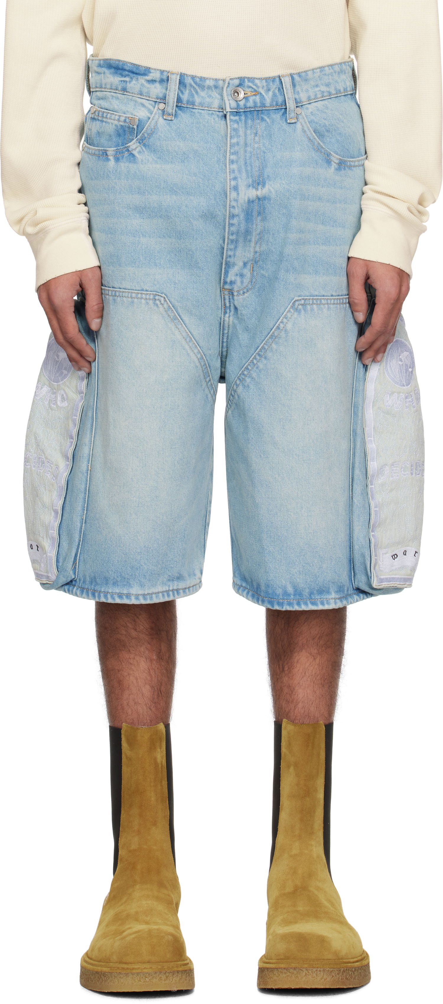 Shorts Who Decides War Who Decides War Side Embroidery Denim Shorts Blå | 1121020008SS25, 0