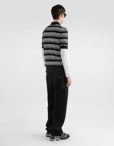 Polo skjorte Dolce & Gabbana Dolce & Gabbana Silk Knit Logo Polo Shirt Sort | GXZ02TJBSN4N0004, 2