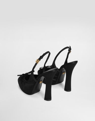 Tilbehør Dolce & Gabbana Dolce & Gabbana Satin Slingback Pumps Sort | CG0927AD1608B956, 2