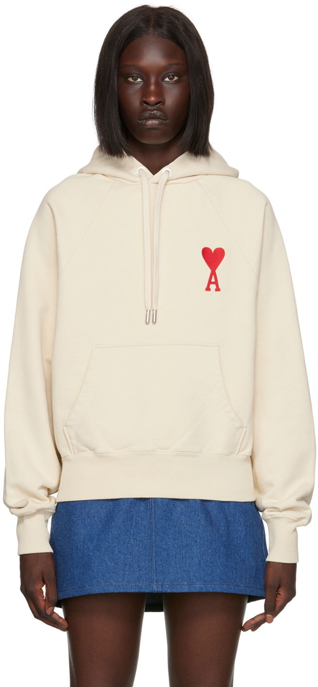 Sweatshirt AMI SSENSE x Hoodie Beige | SPEUSW222.747, 0