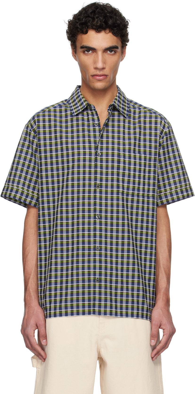 Skjorte A.P.C. A.P.C. Ross Plaid Short-Sleeve Shirt Flerfarvet | COHGA-H12541