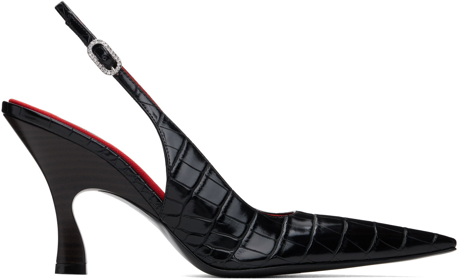 Sneakers og sko Stella McCartney Elsa Pointed Toe Slingback Heels Sort | 810524AP0AU0, 0