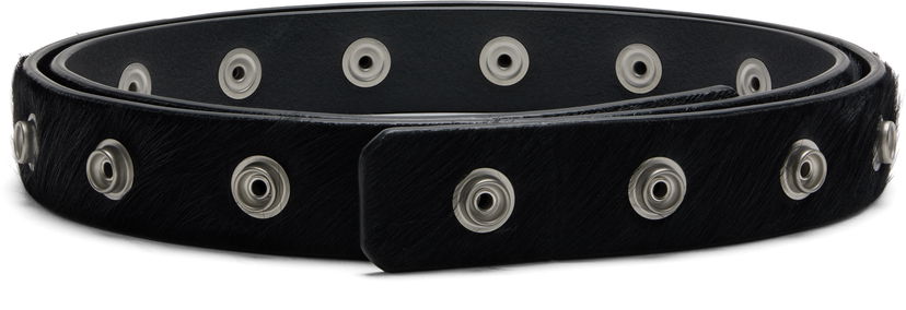 Bælter Rick Owens Rick Owens Concordians Pony Hair Snap Belt Sort | RR02E1482 LHL