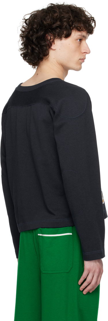 Crop top Bode Bode Rec Pullover Sweatshirt Mørkeblå | MRS25CS057, 2