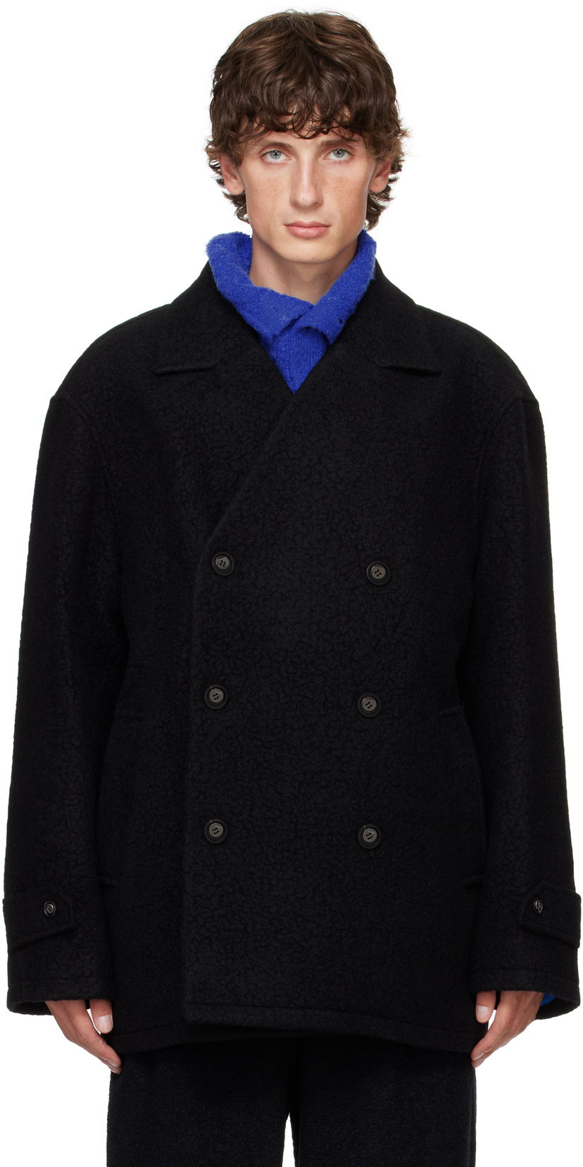 Trenchcoat ADER ERROR Double-Breasted Peacoat Sort | BN01FWCT0301BK