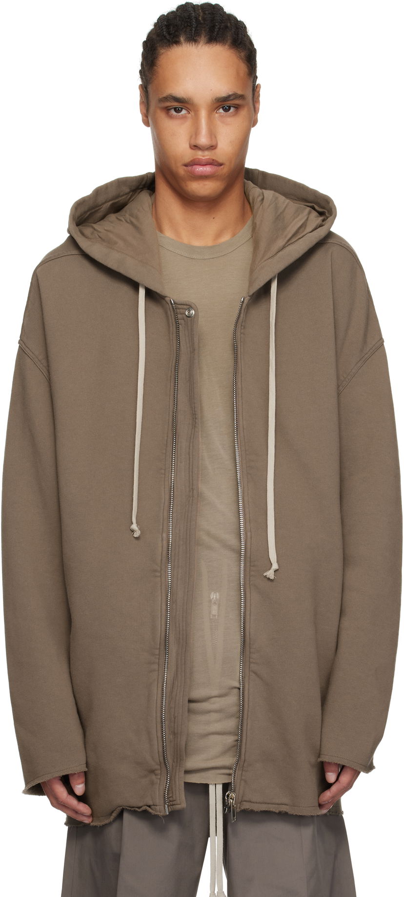 Sweatshirt Rick Owens Rick Owens DRKSHDW Hollywood Peter Zip-Up Hoodie Brun | DU01E3289 F