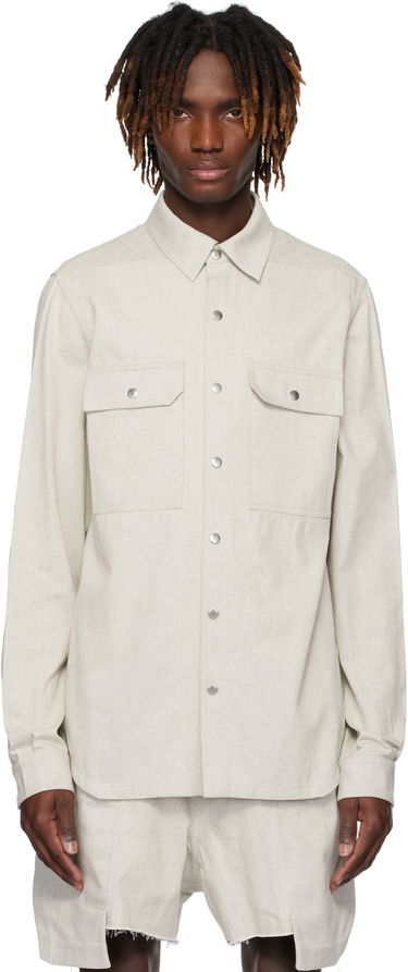 Skjorte Rick Owens Rick Owens Hollywood Denim Overshirt Beige | RU01E5729 DRD, 0