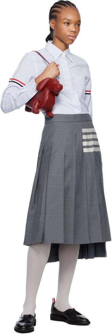 Skjorte Thom Browne Thom Browne Striped Oxford Shirt with 4-Bar Blå | FLL005O-F0810, 3