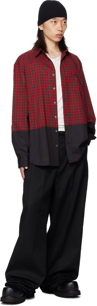 Skjorte VETEMENTS VETEMENTS Splitted Plaid Shirt Rød | UH76SH630RB, 3