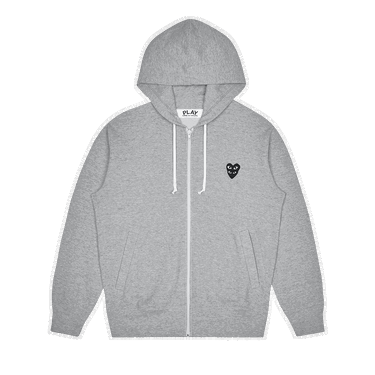 Sweatshirt Comme des Garçons PLAY Stacked Heart Zip Hoodie Grå | AZ T302 051 1, 0